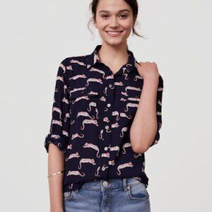 Loft Leopard Utility Blouse